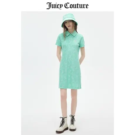 Juicy Couture橘滋连衣裙女2023夏季新款宽松法式POLO领短袖裙子商品大图
