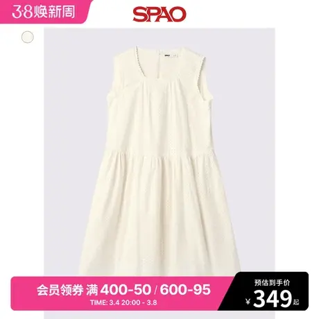 SPAO韩国同款2024年春季新款女士甜美无袖圆领连衣裙SPOWE24W96商品大图