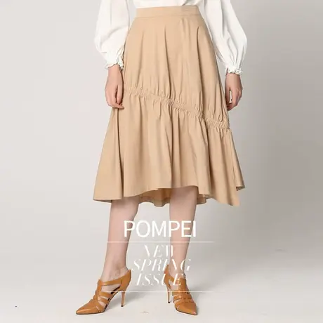 季候风新款优雅浪漫纯色抽绳弹力设计中裙款半身裙女0050QG826图片