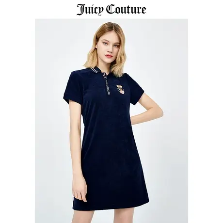 Juicy Couture橘滋美式夏季新款时尚休闲显瘦POLO领针织连衣裙女图片