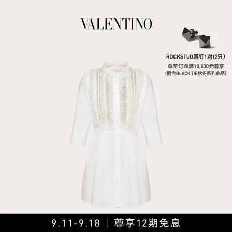 【12期免息】华伦天奴VALENTINO女士棉质府绸刺绣连衣裙图片