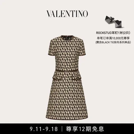 【12期免息】华伦天奴VALENTINO女士V标志印花连身裙商品大图