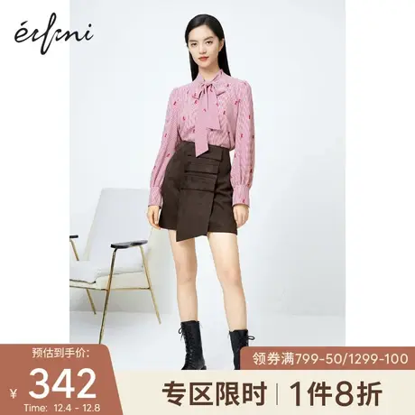 伊芙丽短裙女2021冬季新款包臀裙韩版设计感半身裙商品大图