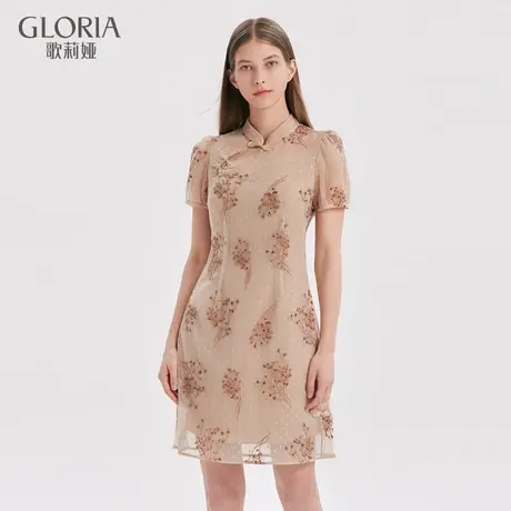 歌莉娅新中式国风旗袍连衣裙精致设计感裙子1A5R4K9VH商品大图