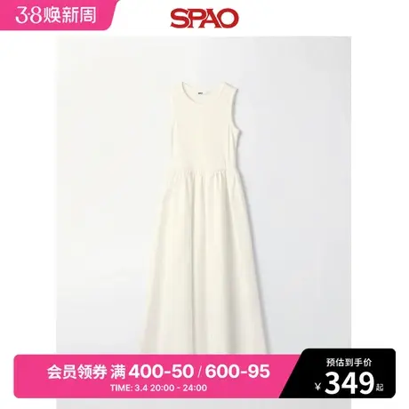 SPAO韩国同款2024年春新款女士时尚无袖圆领长裙连衣裙SPOWE24W98图片