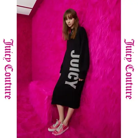 Juicy Couture橘滋秋冬新款字母提花显气质高端欧美连衣裙图片