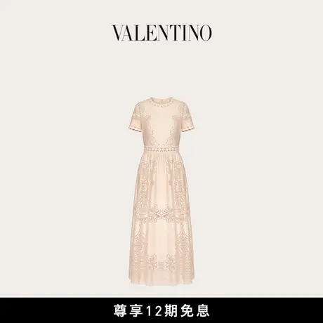 【新品】华伦天奴VALENTINO女士 VALENTINO 棉质花纹迷笛长裙图片