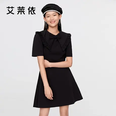 艾莱依商场同款纯色连衣裙2023女新款裙子质感高级感夏季图片