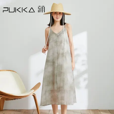 蒲PUKKA吊带连衣裙女2023夏季新款宽松休闲设计感文艺内搭裙子图片