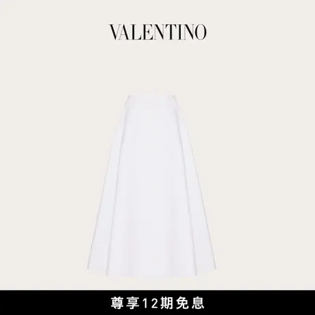 【新品】华伦天奴VALENTINO女士棉质府绸中长款迷笛长裙图片