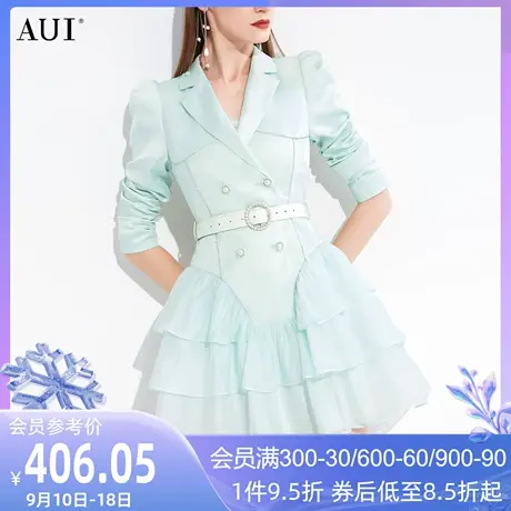 AUI高端名媛洋气气质西装裙2023女春新款法式高级感小个子连衣裙图片