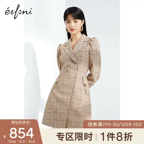 【商场同款】伊芙丽2021新款冬装韩版连衣裙1C1190071图片