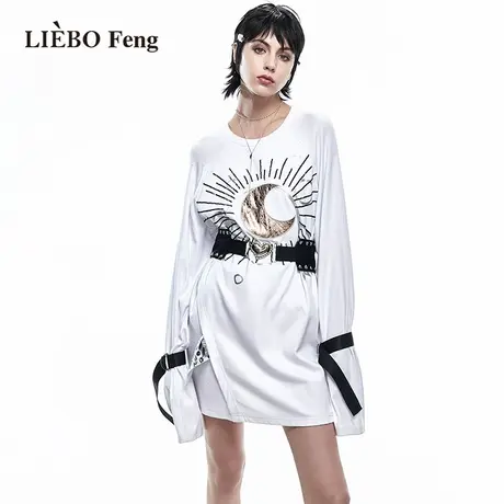 裂帛LIEBOFeng商场同款2023年春季新国潮设计感甜酷宽松T恤连衣裙图片