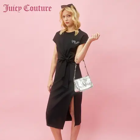 Juicy Couture橘滋2024早春日穿搭新款女装烫钻解构腰带连衣裙子图片