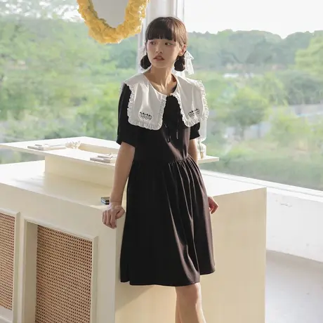 【7折清仓】裙子女夏小个子海军领小清新甜美连衣裙可爱学院风图片