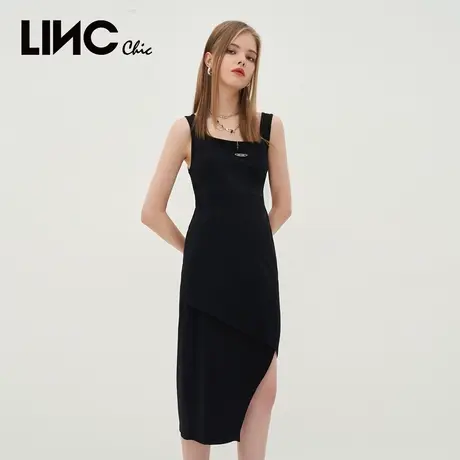 LINCCHIC金羽杰新款连衣裙解构设计感长款针织连衣裙女S232KD150Y图片
