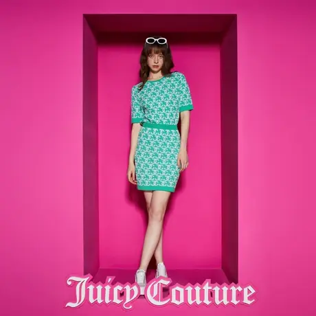 Juicy Couture橘滋女装新款风吹半夏提花女针织半裙图片
