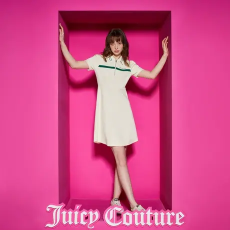 Juicy Couture橘滋女装新款网球少女撞色印花连衣裙图片