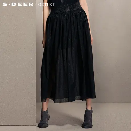 sdeer圣迪奥2014新款夏装女装星空图案长款半身裙短裙2281184图片