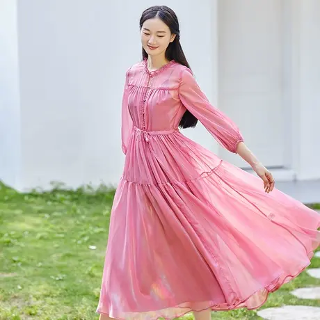 素飞茶服女夏季仙气新款中国风中式汉服唐装时尚套装复古连衣裙图片