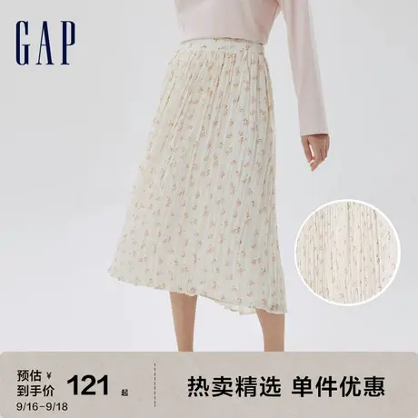 Gap女装秋季新款法式碎花雪纺半身裙598658时尚休闲运动裙子图片