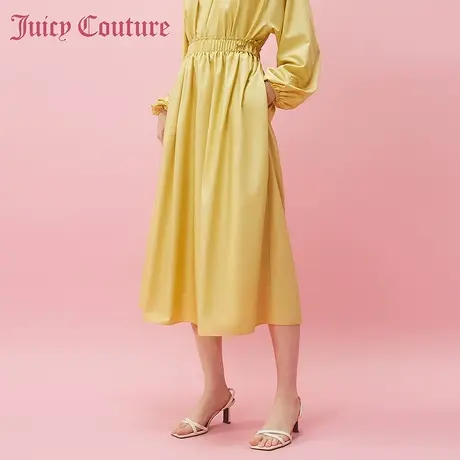 Juicy Couture橘滋2024早春穿搭新款金属牌花边松紧腰半截短裙图片