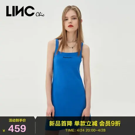 LINC金羽杰2023年夏秋新款美背设计青春俏皮吊带裙女S232SD349Y商品大图