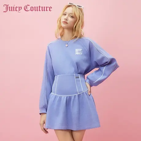 Juicy Couture橘滋2024早春穿搭新款金属牌华夫格运动半截短裙子图片