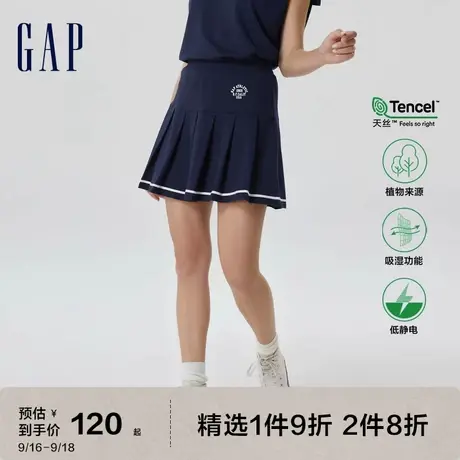 Gap女装夏季2023新款LOGO吸湿天丝制服裙短裙660871安全裤裙子图片