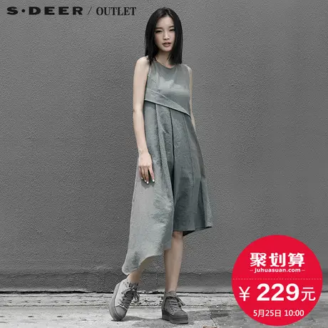 【活动】sdeer圣迪奥女装气质棉麻设计感连身裙S15281261图片