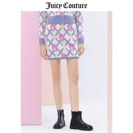 Juicy Couture橘滋美式夏季新款迪士尼联名复古提花毛织修身半裙图片