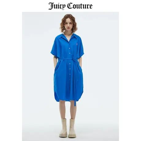 Juicy Couture橘滋连衣裙女2023春季新款美式休闲宽松短袖衬衫裙图片