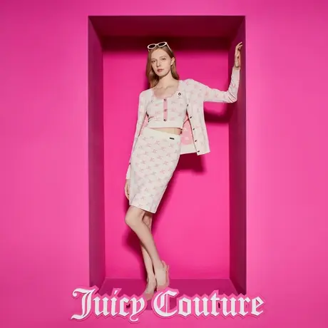 Juicy Couture橘滋新款甜美女装撞色提花女士针织女装半身裙图片