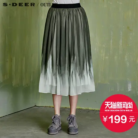 【活动】sdeer圣迪奥女夏装伸展渐变印花长裙S15281118图片