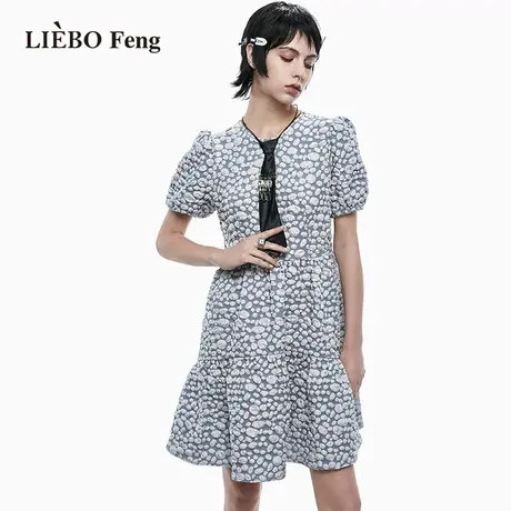 裂帛LIEBOFeng商场同款2023年夏季新国潮学院风送领带甜酷连衣裙图片