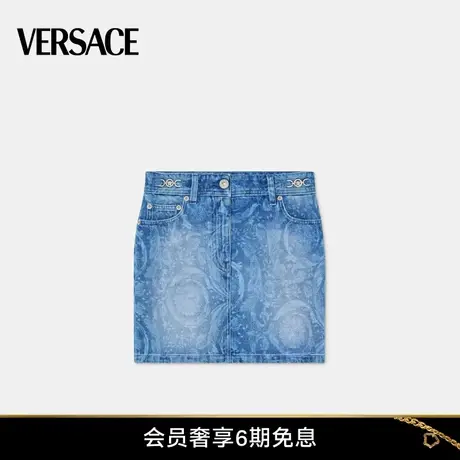 【春夏新品】VERSACE/范思哲 女士Barocco 牛仔迷你裙图片