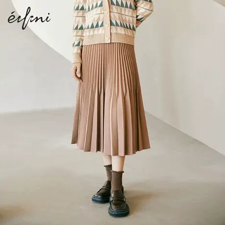 【商场同款】伊芙丽半身裙女2021年冬季新款设计感裙子1CB242351图片