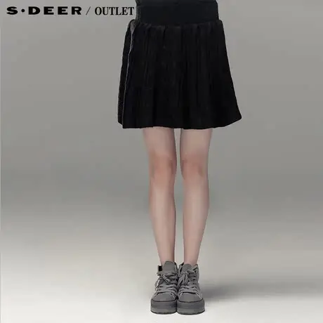 【买3免1】sdeer圣迪奥学院风扭花针织小短裙S13381391图片