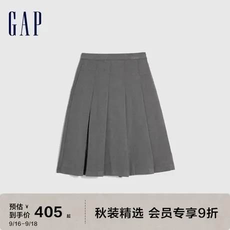 Gap女装秋季2023新款洋气A字型高腰百褶半身裙730476宽松短裙图片