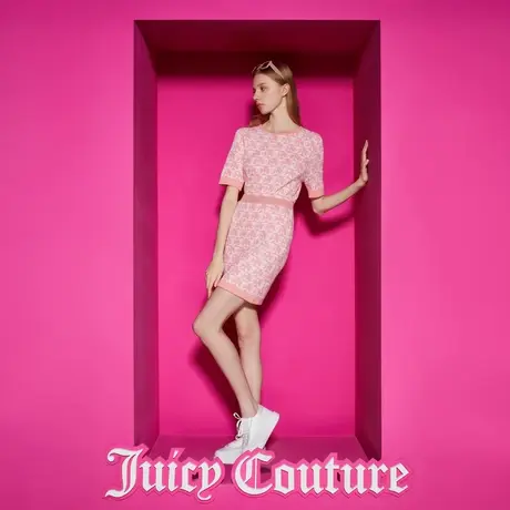 Juicy Couture橘滋女装新款落樱缤纷提花女针织半裙图片