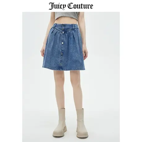 Juicy Couture橘滋半裙女2023夏季新款高腰复古A字宽松牛仔短裙图片