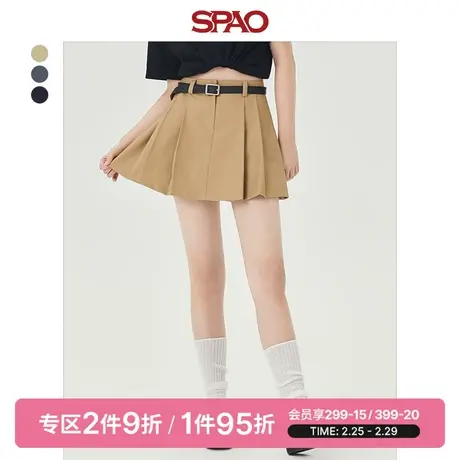 SPAO女士韩国同款春季新款韩版时尚短款半身裙SPWHD23G51商品大图