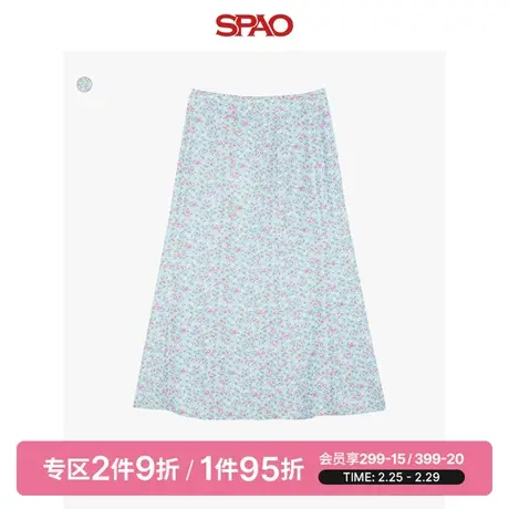 SPAO女士春季新款小清新甜美碎花长款半身裙SPWHD37S20图片