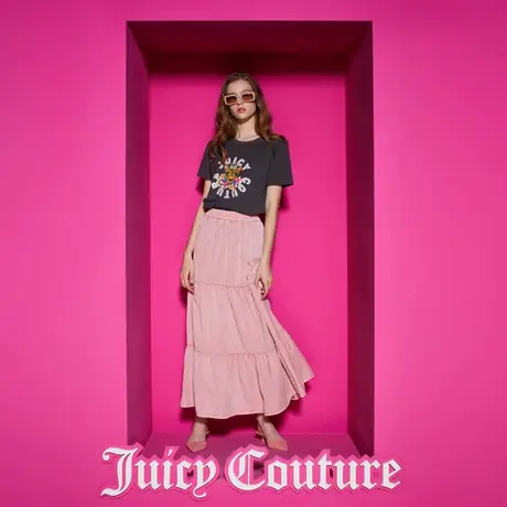 Juicy Couture橘滋新款草莓奶昔多层蛋糕水洗女装半身裙图片
