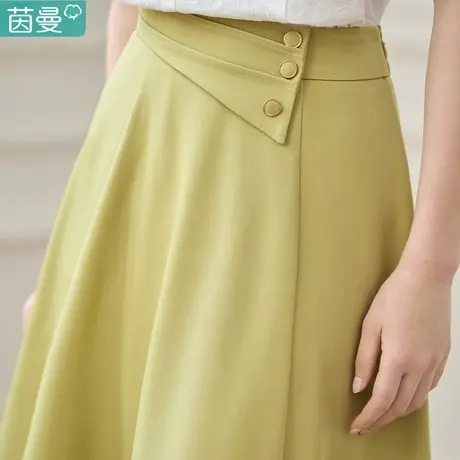 茵曼法式垂感半身裙女装2024夏季新款收腰显瘦A字中长裙高端轻奢图片