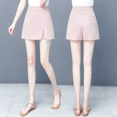 粉色半身裙女2023新款夏季高腰设计感裙裤小个子a字包臀短裙夏季商品大图