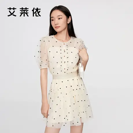 艾莱依商场同款连衣裙设计感假两件时尚夏季气质减龄网纱女士裙子图片