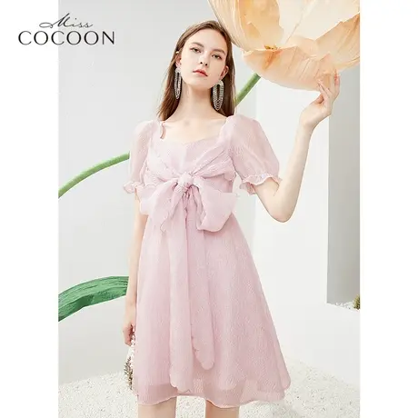 missCOCOON法式蝴蝶结连衣裙女夏季2023新款设计感小众中长款裙子图片