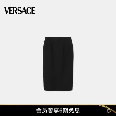【甄选礼物】VERSACE/范思哲 女士粒纹面料迷笛铅笔裙图片