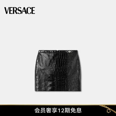 【新年礼物】VERSACE/范思哲 女士仿鳄鱼纹皮革迷你半身裙图片